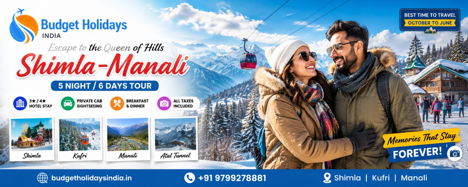 Shimla – Manali Tour Package 5 Night 6 Days