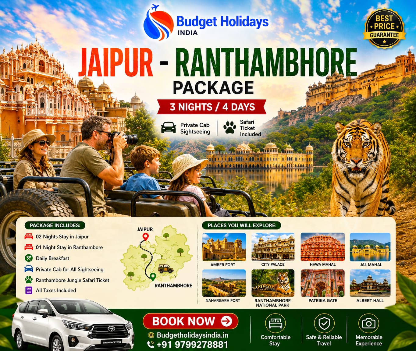 Ranthambore Tiger Safari Tour from Jaipur – Wildlife, Fort & History