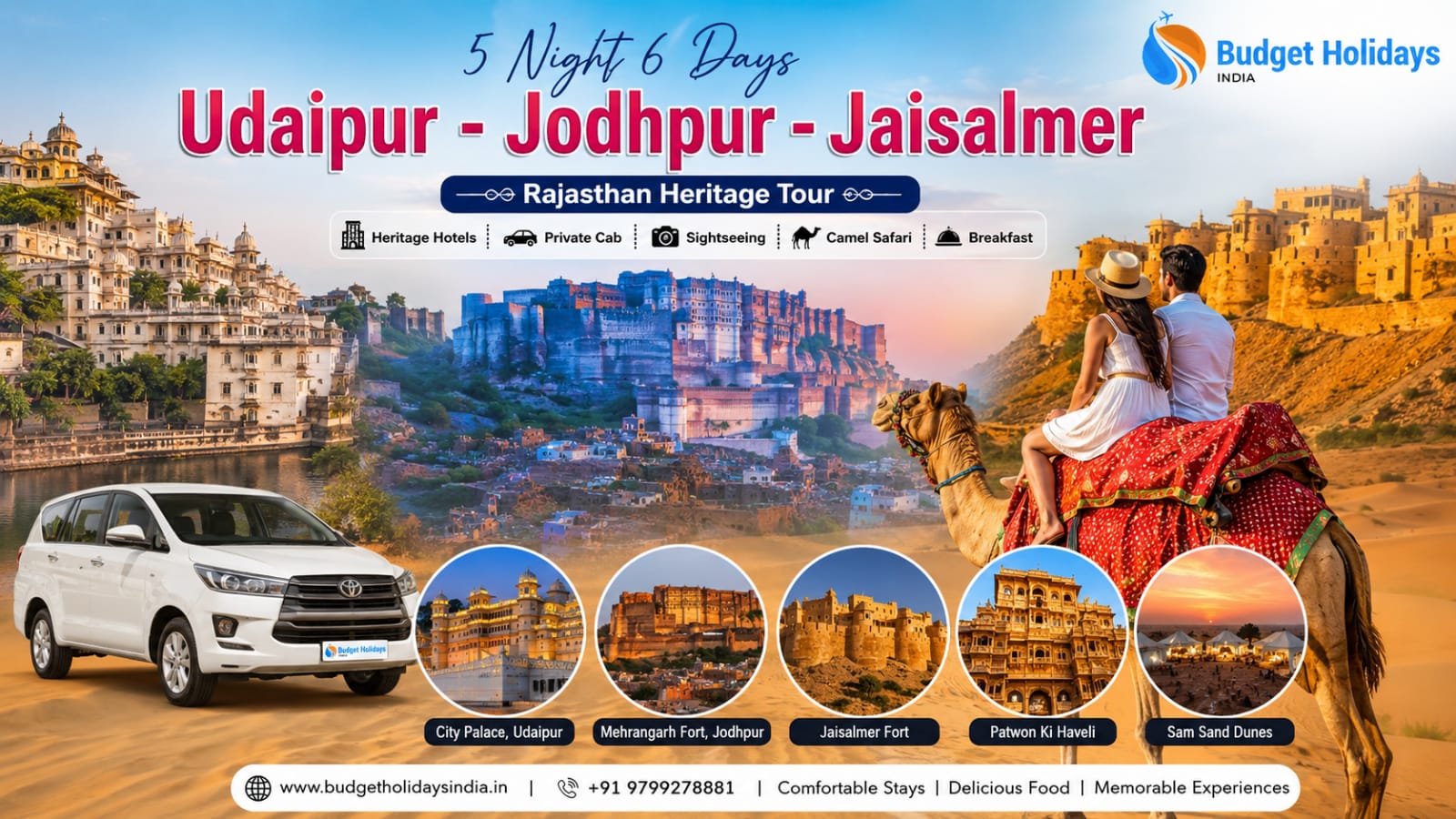 Udaipur Jodhpur Jaisalmer Tour Package