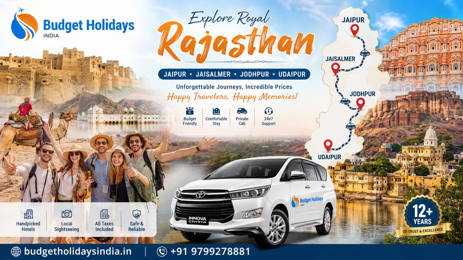 Rajasthan Tour Package 7 Nights 8 Days – Jaipur Jodhpur Jaisalmer Udaipur